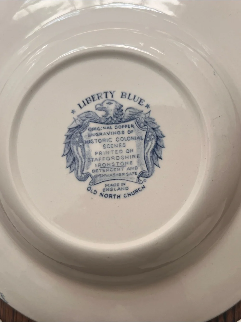 Vintage set of (5) Wedgwood Liberty Blue Old North Church soup bowls England